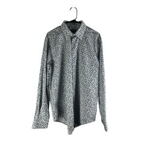 Van Heusen Flex Slim Fit Stretch Men's Button Up Size L 16.5 34/35 Floral Print